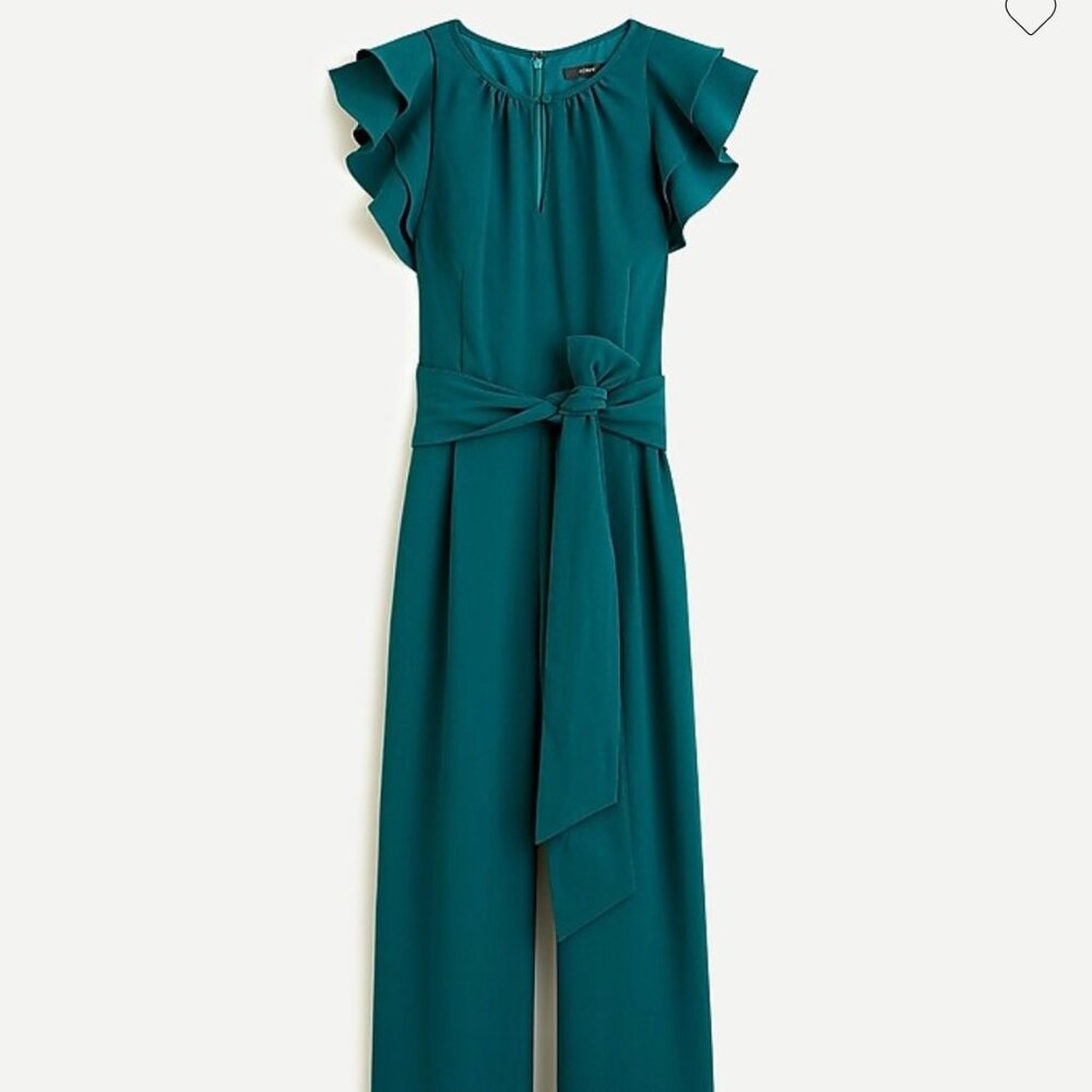 NWT J. Crew Ruffle Sleeve Jumpsuit in 365 Crepe, size 18